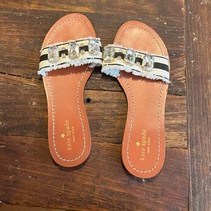Kate Spade Wood Bejeweled Sandals